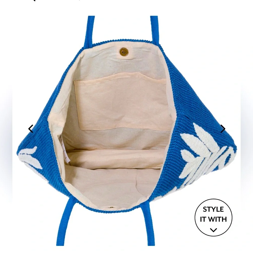 ☀️☀️Christian Siriano‎ Blue and White Tropical Tote-NWT☀️☀️